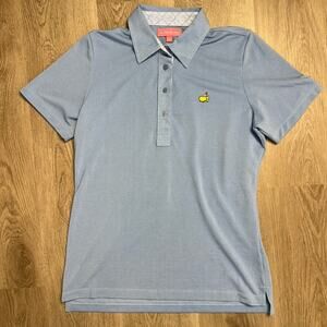 NWOT Magnolia Lane Blue Masters Augusta Women's Polo Shirt Size M Pima Cotton